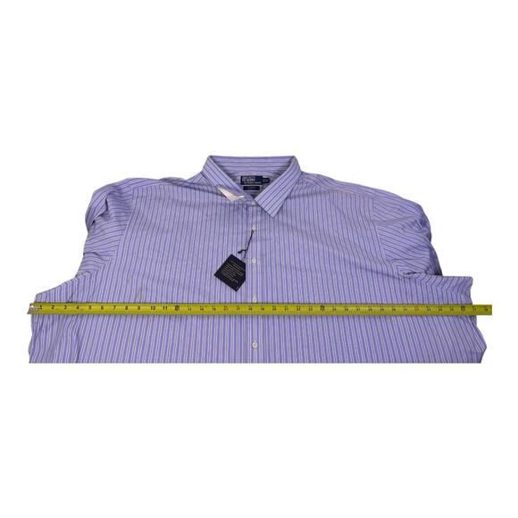 NWT Polo Ralph Lauren Durham Button Down Shirt 23 34/35 4XB Blue Vertical Strip - Picture 14 of 15